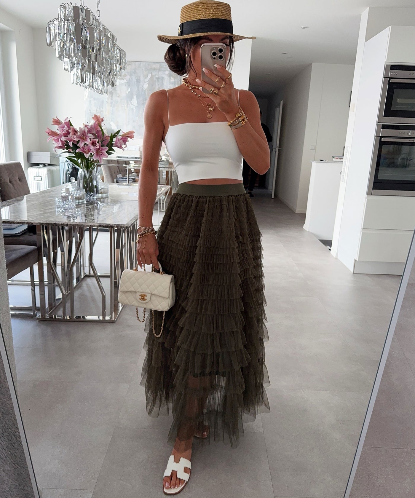 Maxi Rock Ylvie Khaki Ladypolitan ♡