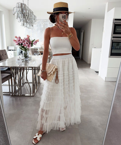Maxi Rock Ylvie Weiß Ladypolitan ♡