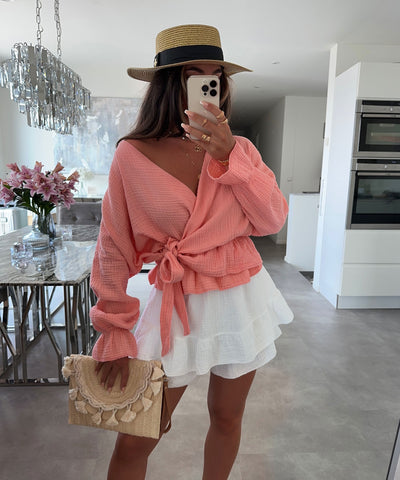 Musselin Bluse Celine Peach  Ladypolitan ♡   