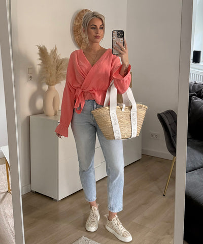 Musselin Bluse Celine Peach Ladypolitan ♡