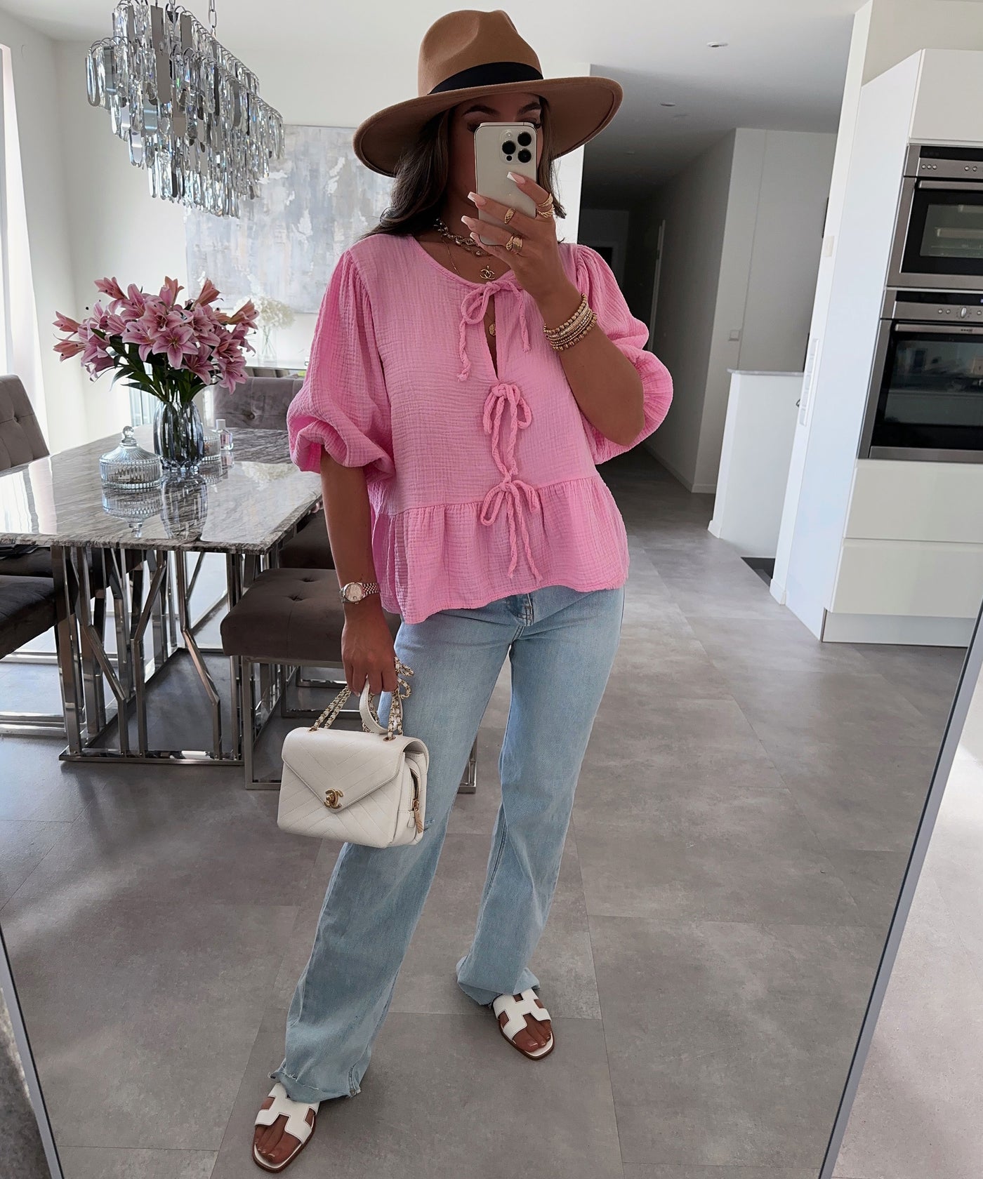 Musselin Bluse Elora Hellpink  Ladypolitan ♡   