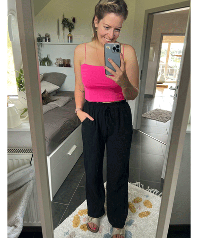 Musselin Hose Abril Schwarz  Ladypolitan ♡   