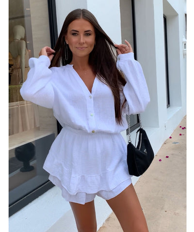 Musselin Jumpsuit Juana Weiß  Ladypolitan ♡   