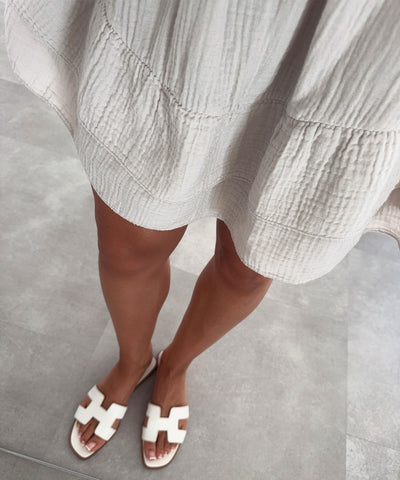 Musselin Kleid Stelia Beige Ladypolitan ♡