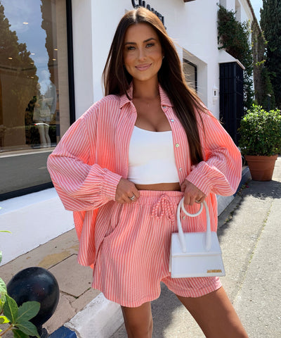 Musselin Shorts Lunya Streifen Peach Ladypolitan ♡