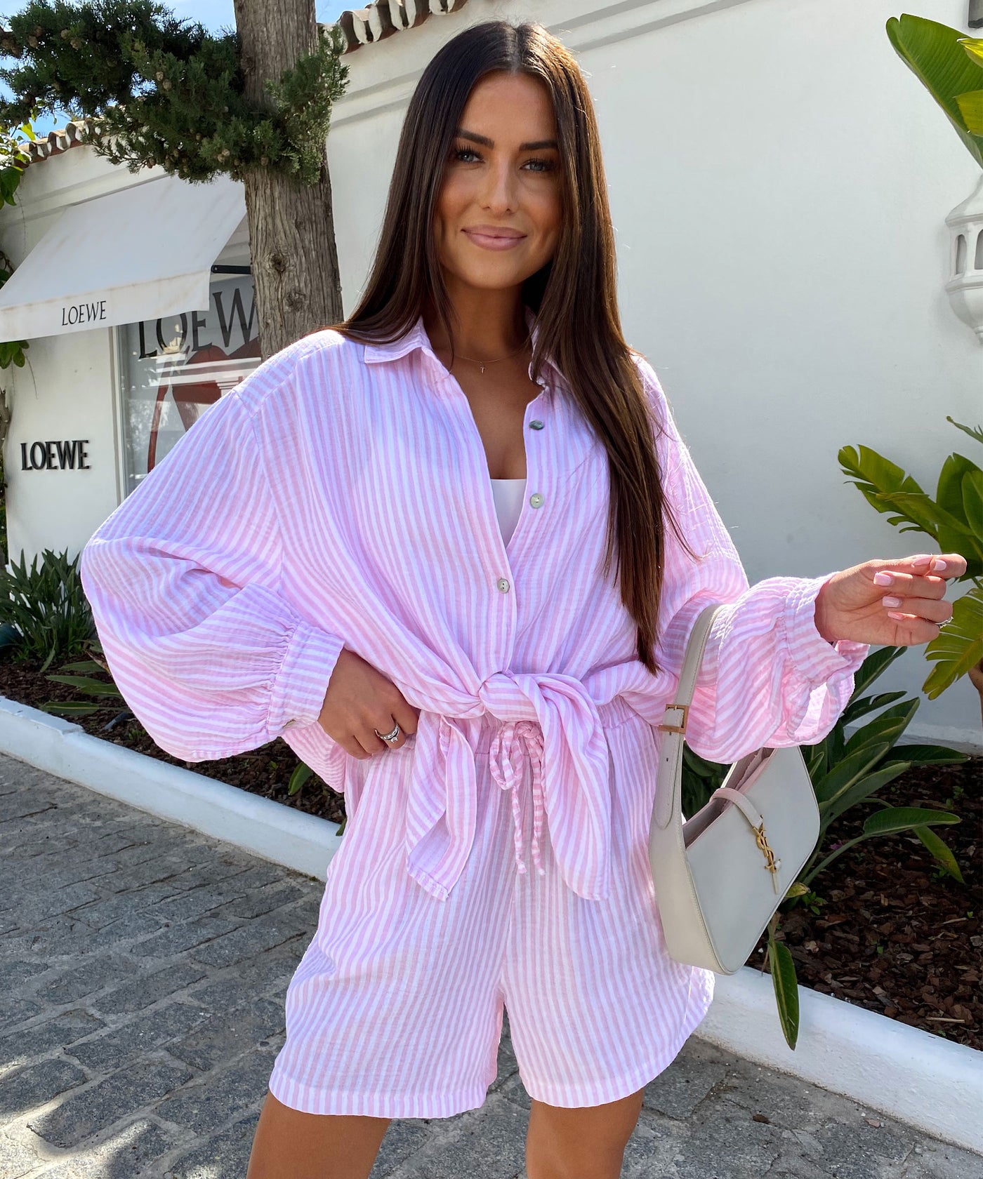 Musselin Set Marida Streifen Rosa Ladypolitan ♡