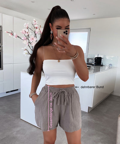 Musselin Shorts Taupe  Ladypolitan ♡   