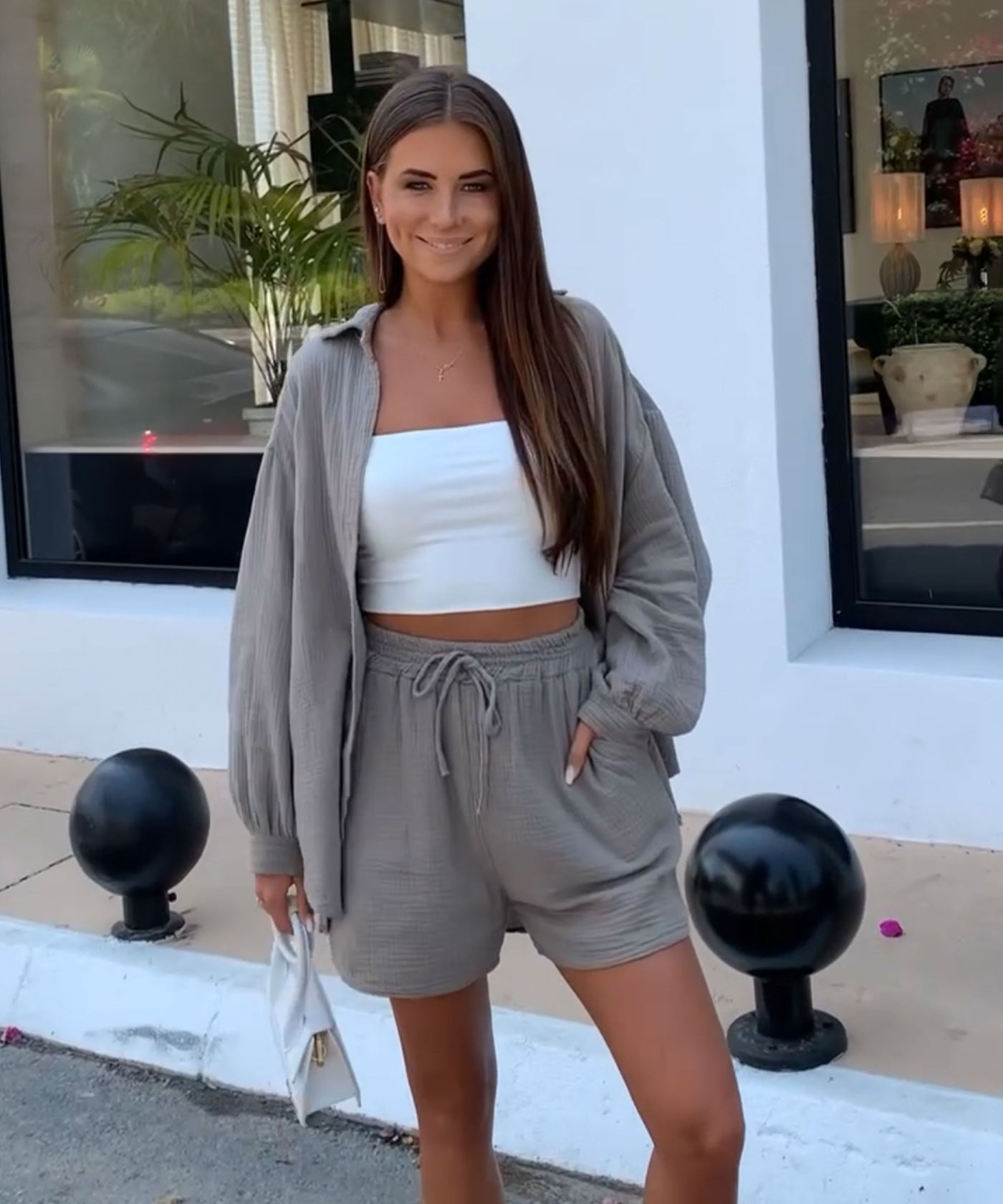 Musselin Shorts Taupe  Ladypolitan ♡   