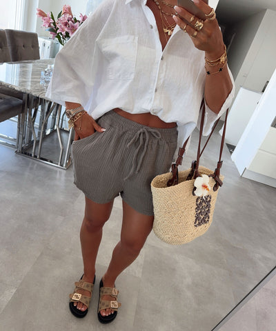 Musselin Shorts Taupe Ladypolitan ♡
