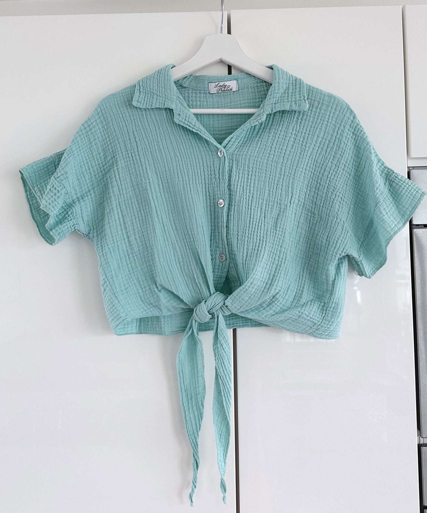 Musselin T-Shirt Knoten Mint  Ladypolitan ♡   