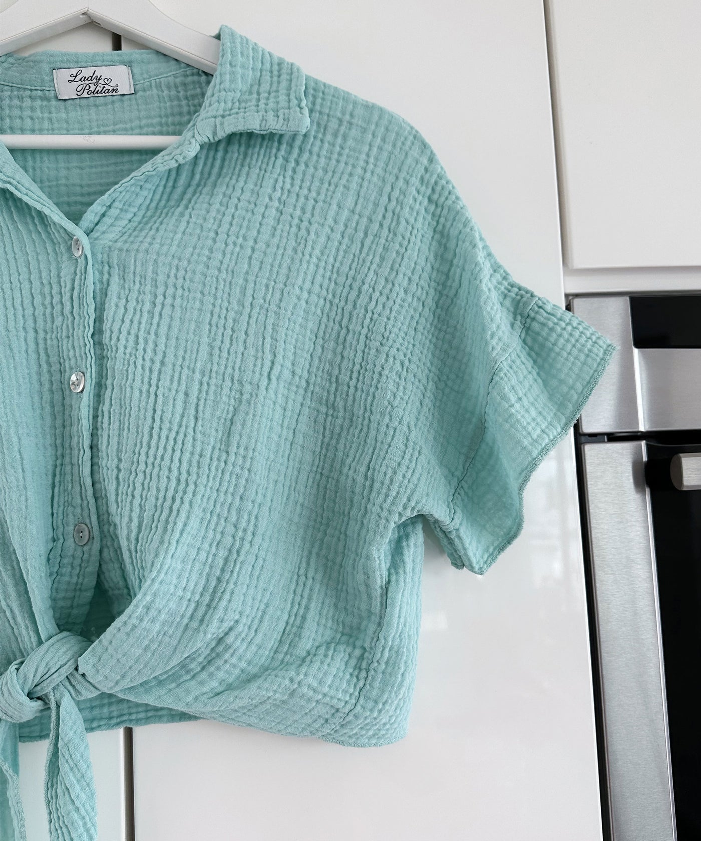 Musselin T-Shirt Knoten Mint  Ladypolitan ♡   
