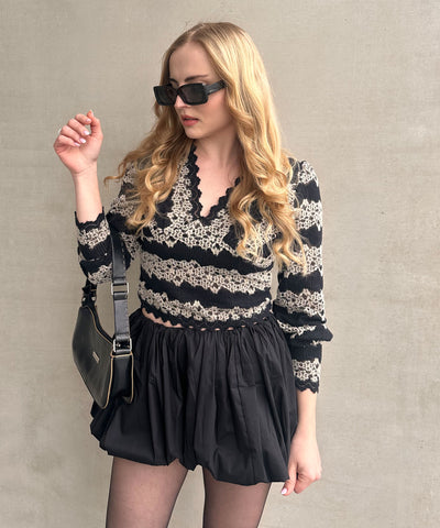 Oberteil Emala Schwarz Beige Ladypolitan ♡