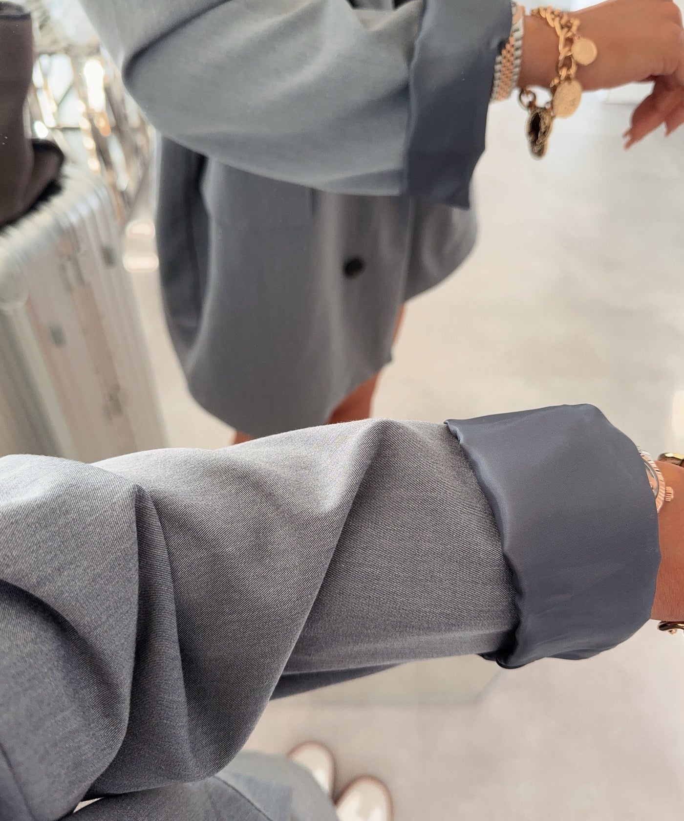 Oversize Blazer Menia Grau Ladypolitan ♡