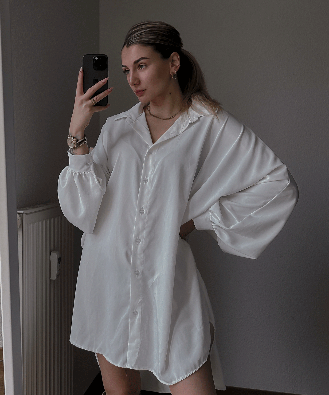 Oversize Bluse Alina Weiß  Ladypolitan ♡   