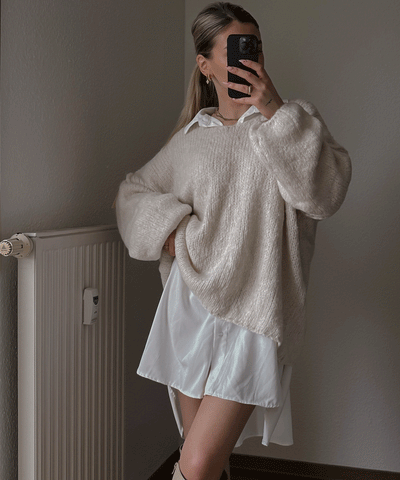 Oversize Bluse Alina Weiß  Ladypolitan ♡   