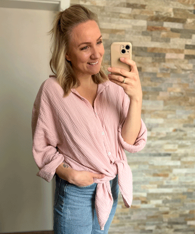 Oversize Musselin Bluse Freya Rosa Kurz  Ladypolitan - Fashion Onlineshop für Damen   