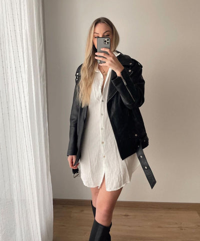 Oversize Musselin Bluse Freya Weiß Lang  Ladypolitan - Fashion Onlineshop für Damen   