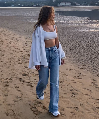 Oversize Musselin Bluse Freya Weiß Lang  Ladypolitan - Fashion Onlineshop für Damen   