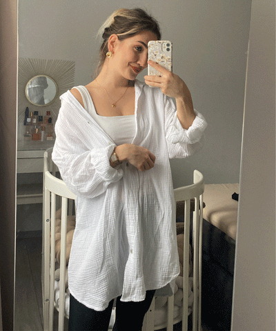 Oversize Musselin Bluse Freya Weiß Lang  Ladypolitan - Fashion Onlineshop für Damen   