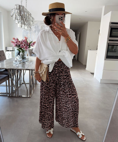 Oversize Musselin Kurzarmhemd Romy Weiß Ladypolitan ♡