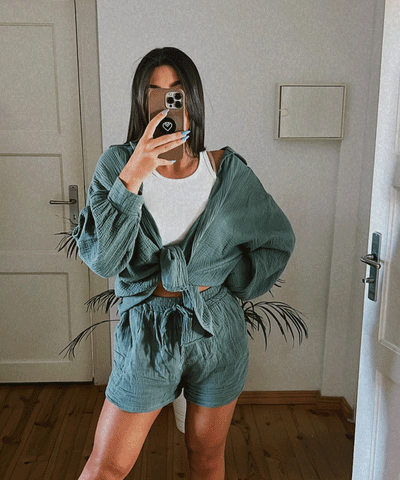 Oversize Musselin Set Alva Khaki  Ladypolitan ♡   