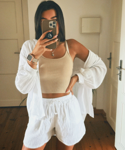 Oversize Musselin Set Alva Weiß  Ladypolitan ♡   