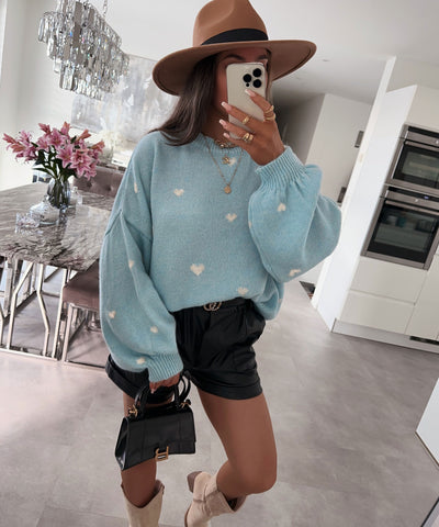 Oversize Pullover Joslin Hellblau  Ladypolitan ♡   