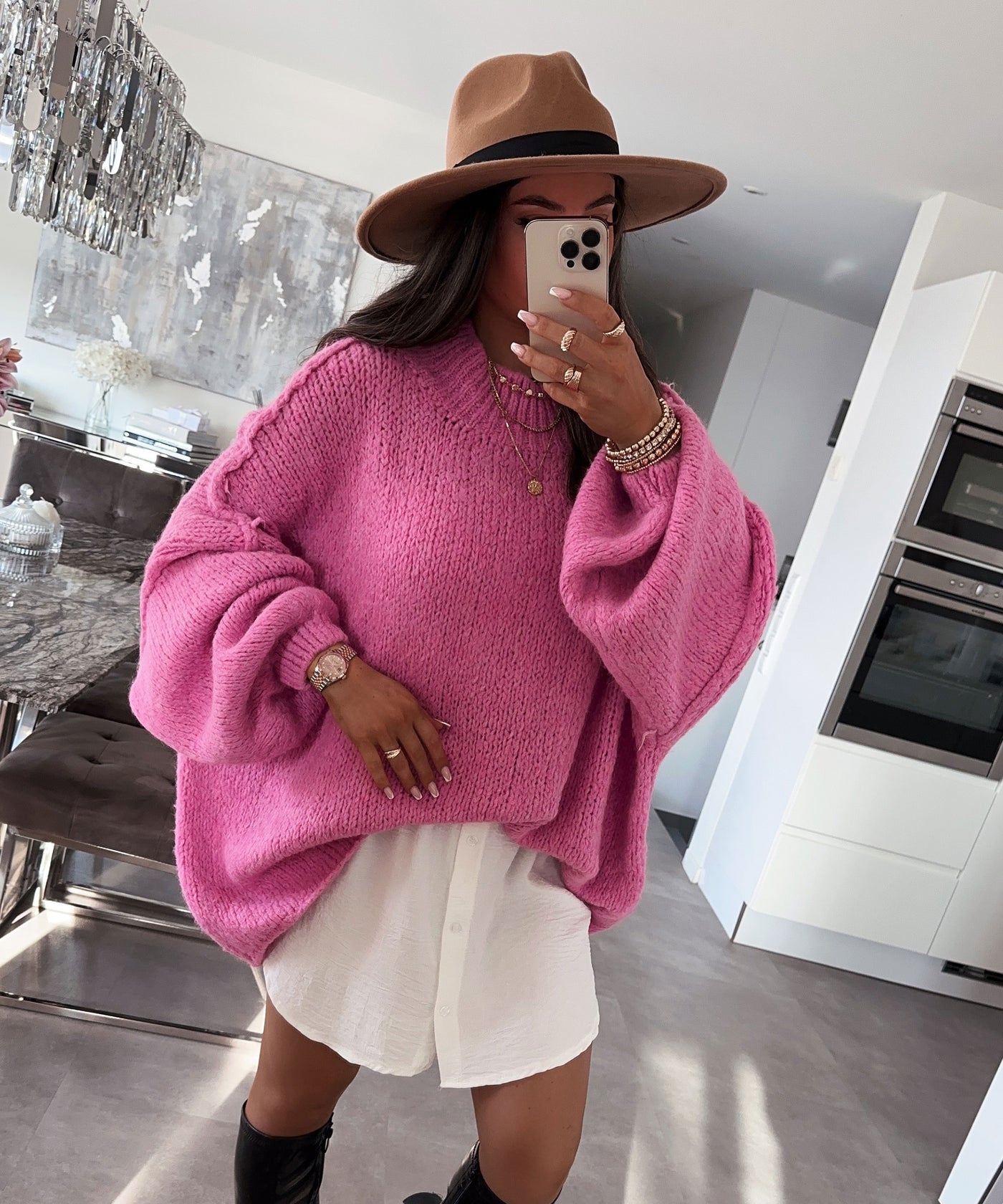 Oversize Pullover Nata Fuchsia Pink  Ladypolitan ♡   