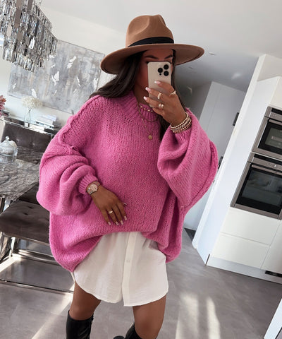 Oversize Pullover Nata Fuchsia Pink  Ladypolitan ♡   
