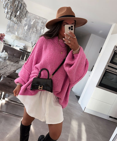 Oversize Pullover Nata Fuchsia Pink  Ladypolitan ♡   