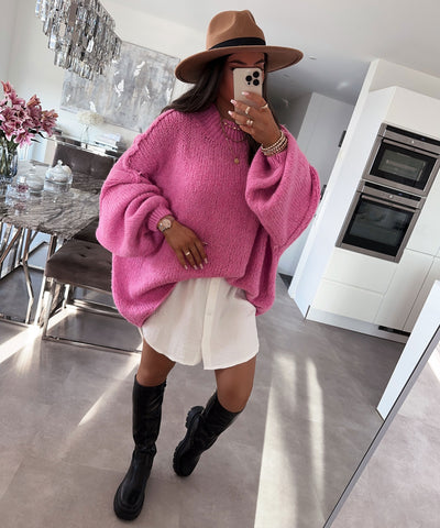 Oversize Pullover Nata Fuchsia Pink  Ladypolitan ♡   