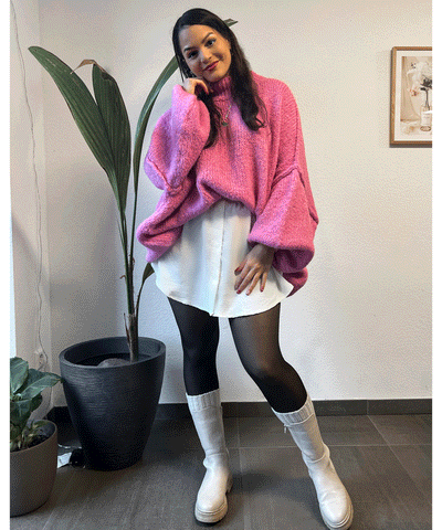 Oversize Pullover Nata Fuchsia Pink  Ladypolitan ♡   