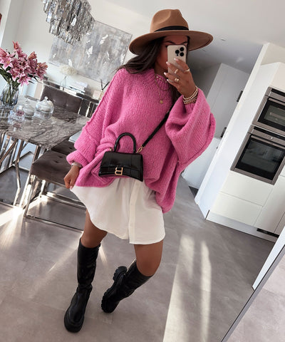 Oversize Pullover Nata Fuchsia Pink  Ladypolitan ♡   