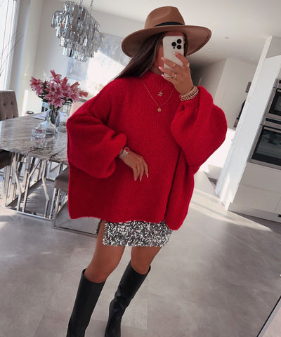 Oversize Pullover Nata Rot  Ladypolitan ♡   