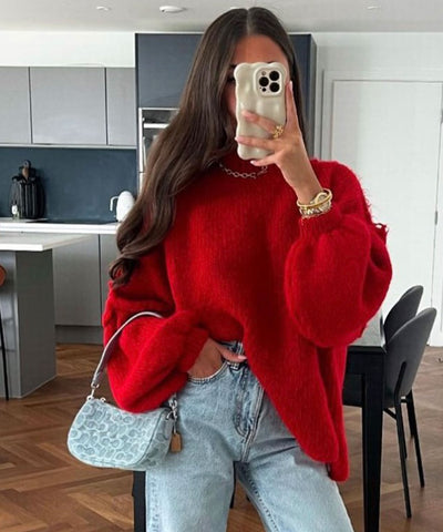 Oversize Pullover Nata Rot  Ladypolitan ♡   