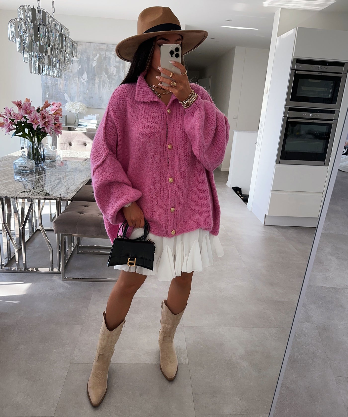Oversize Strickjacke Jalsien Fuchsia Pink  Ladypolitan ♡   
