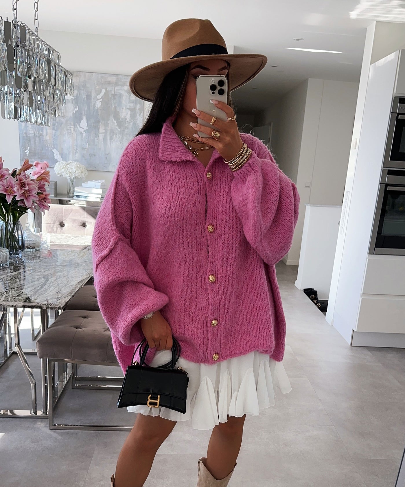 Oversize Strickjacke Jalsien Fuchsia Pink  Ladypolitan ♡   