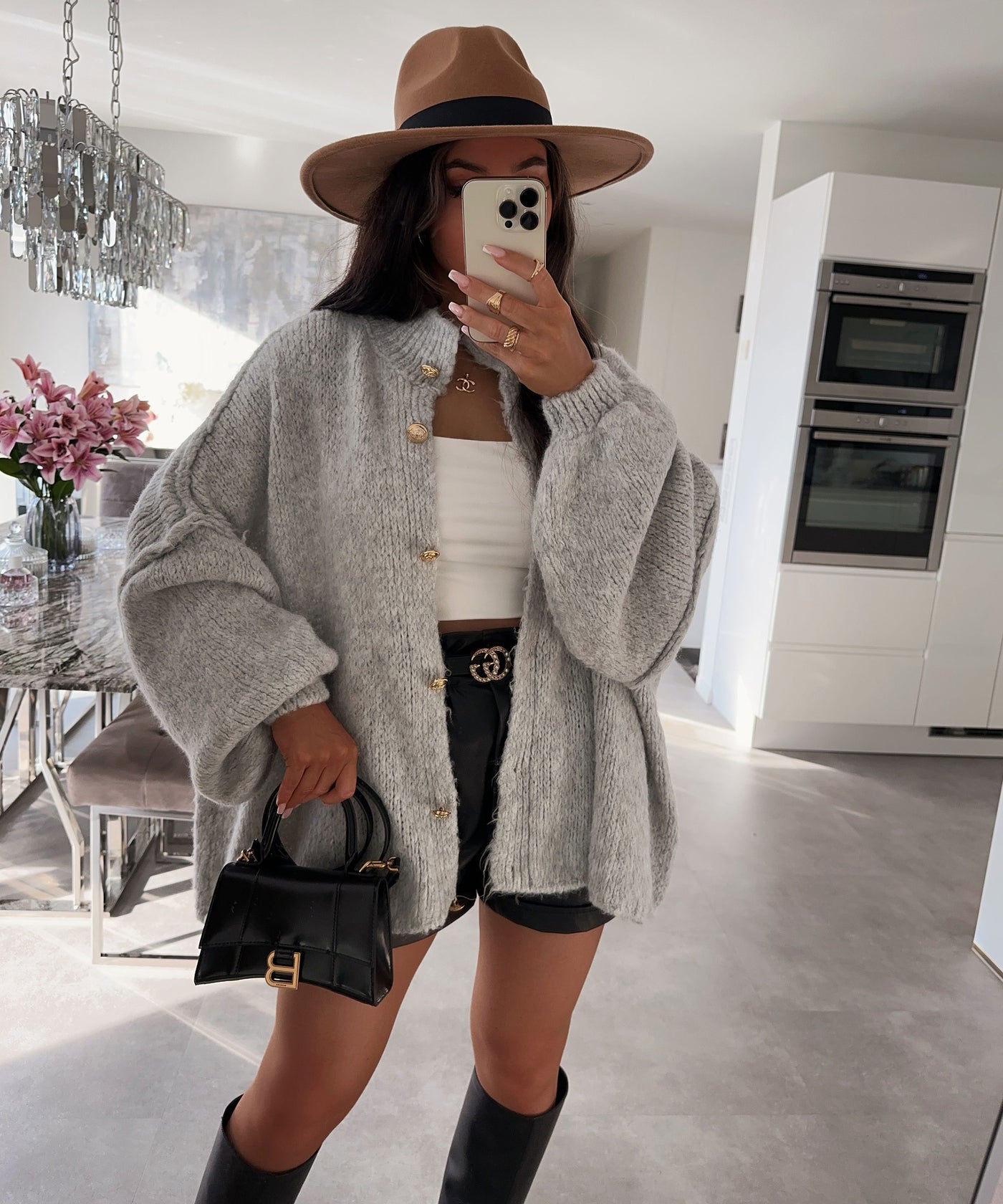 Oversize Strickjacke Jalsien Grau  Ladypolitan ♡   