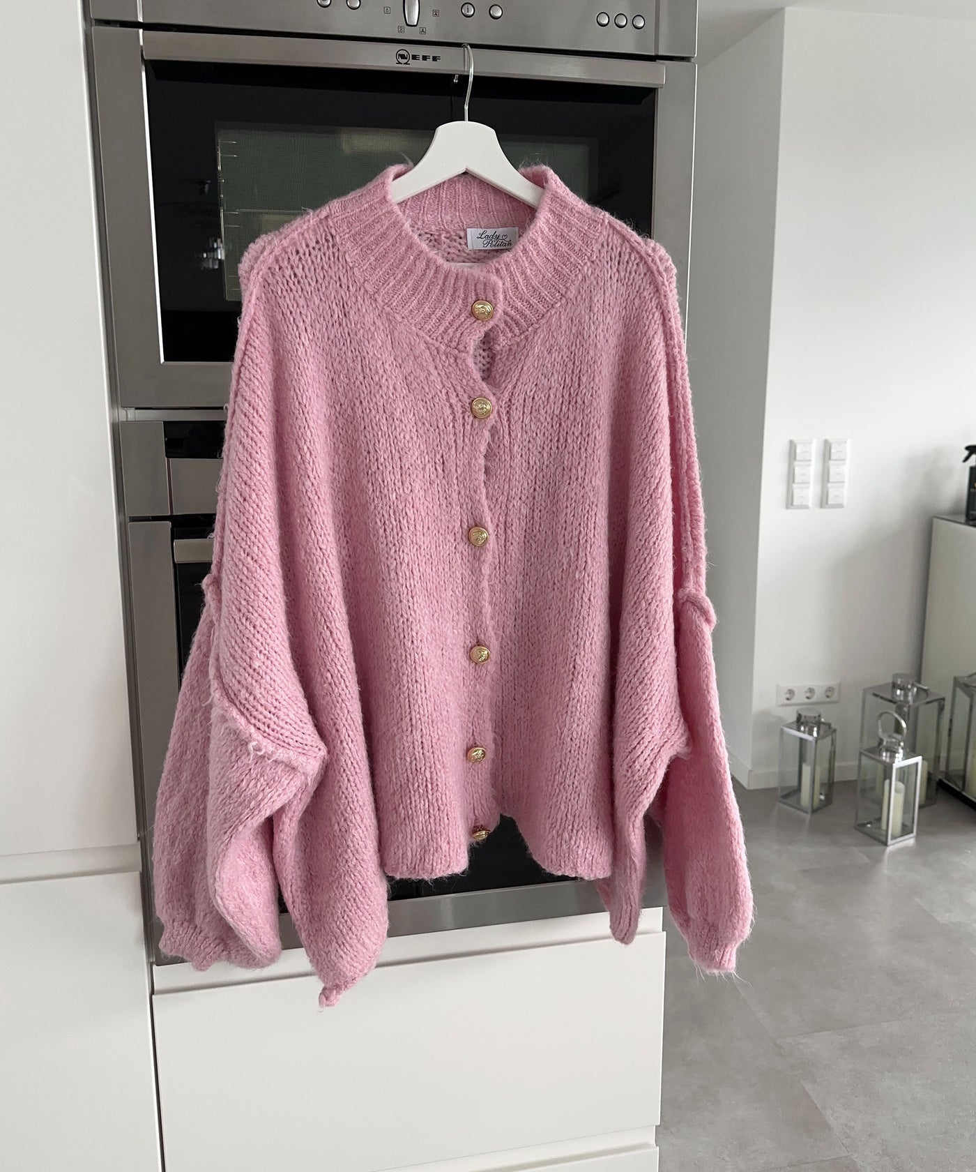 Oversize Strickjacke Jalsien Rosa  Ladypolitan ♡   