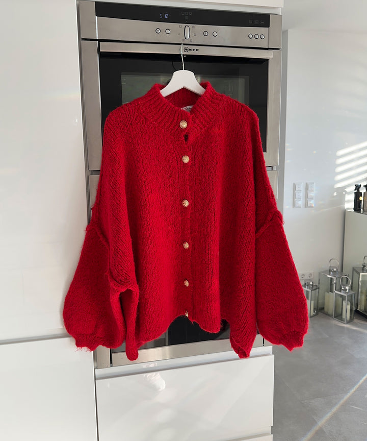 Oversize Strickjacke Jalsien Rot