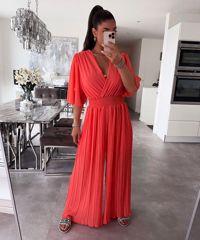 Plissee Einteiler Ambre Koralle  Ladypolitan ♡   