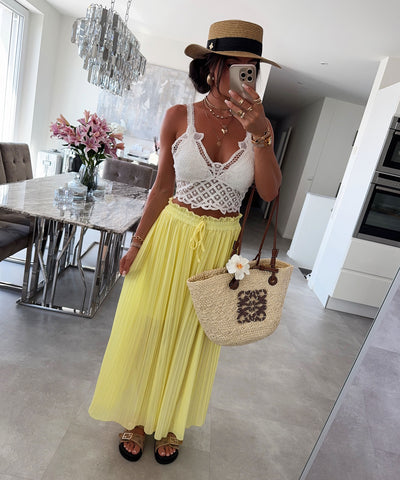 Plissee Hose Mira Gelb Ladypolitan - Fashion Onlineshop für Damen