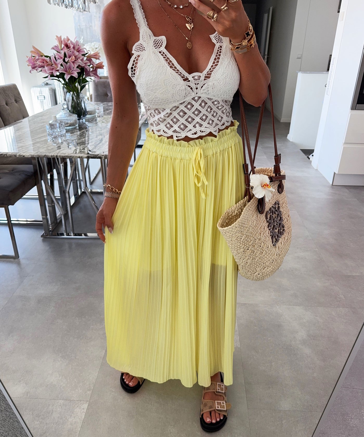 Plissee Hose Mira Gelb Ladypolitan - Fashion Onlineshop für Damen