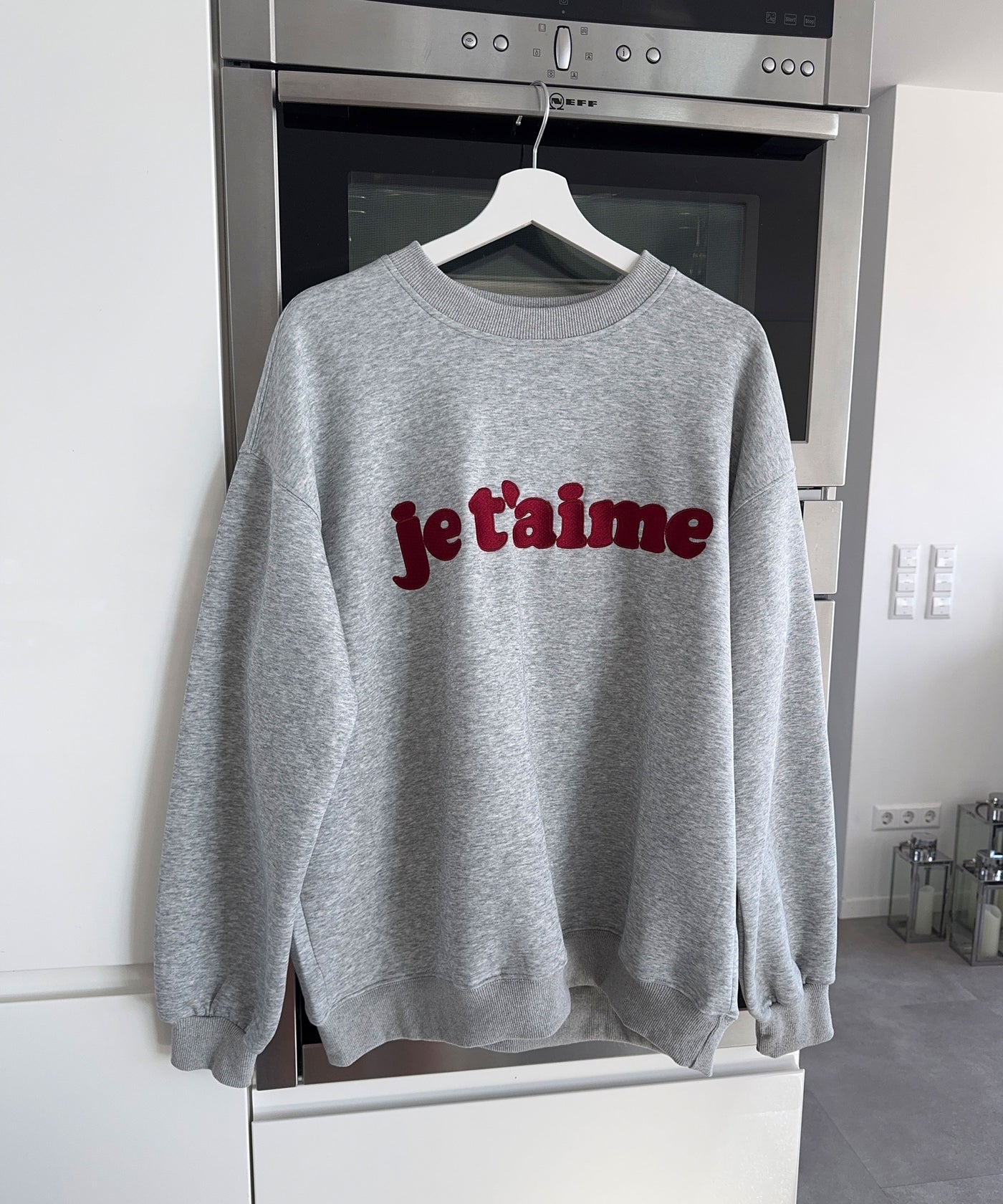 Pullover Je t'aime Grau Ladypolitan ♡