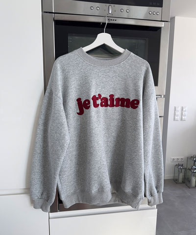 Pullover Je t'aime Grau Ladypolitan ♡