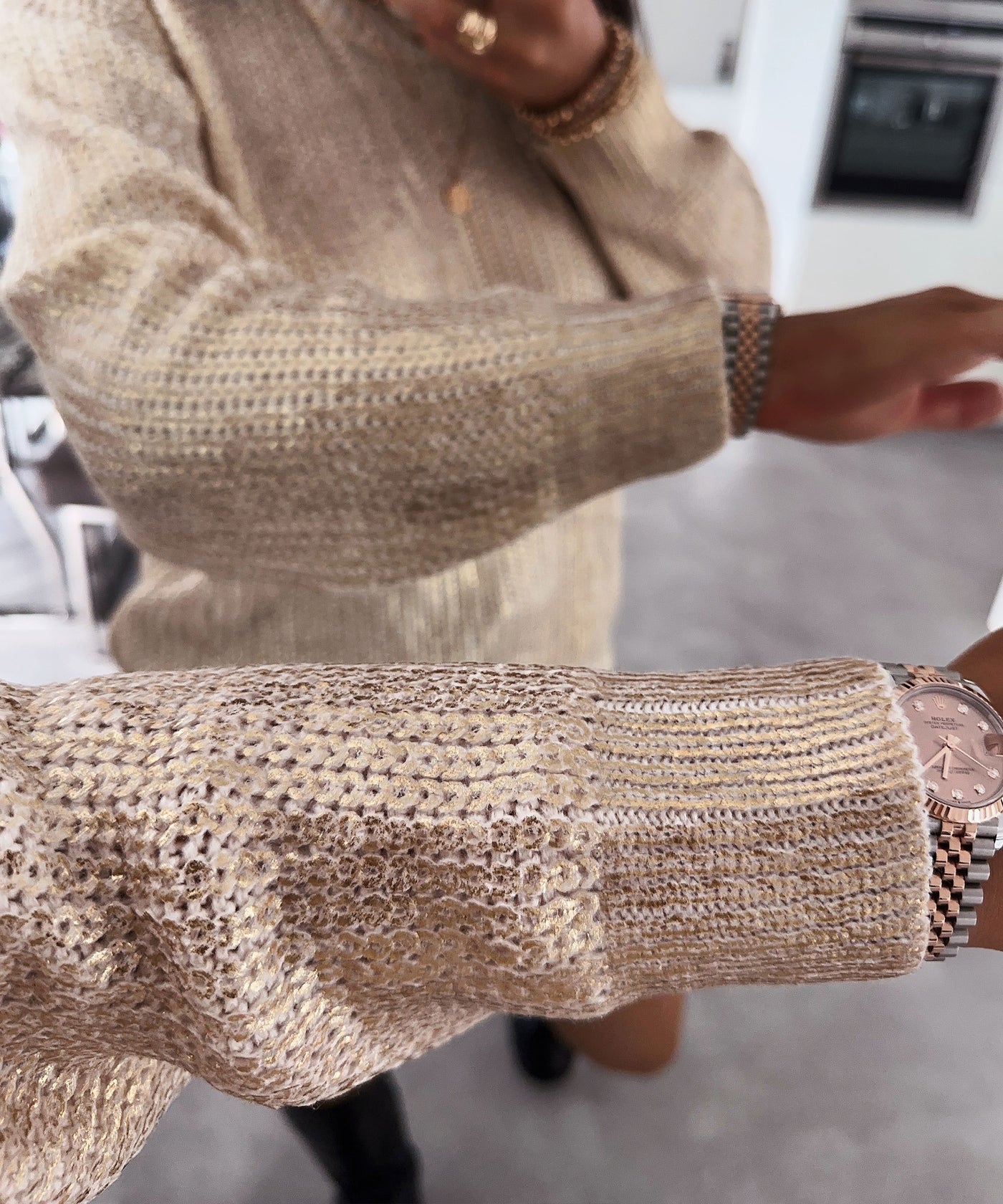 Pullover Metallic Livi Gold  Ladypolitan ♡   