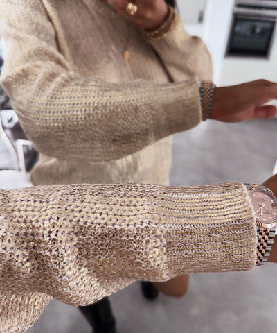 Pullover Metallic Livi Gold  Ladypolitan ♡   