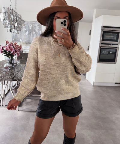Pullover Metallic Livi Gold  Ladypolitan ♡   
