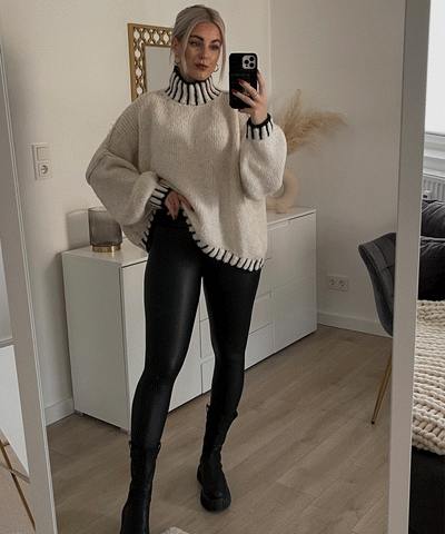 Pullover Salma Beige Schwarz  Ladypolitan ♡   