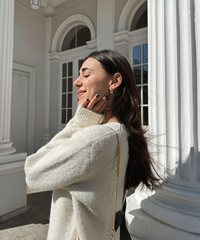 Pullover mit Schleifen Orla Beige Ladypolitan ♡